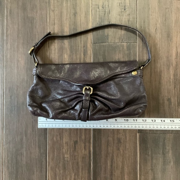 KOOBA Double Buckles Accents Dark Purple Leather Small Shoulder Bag - Picture 8 of 8